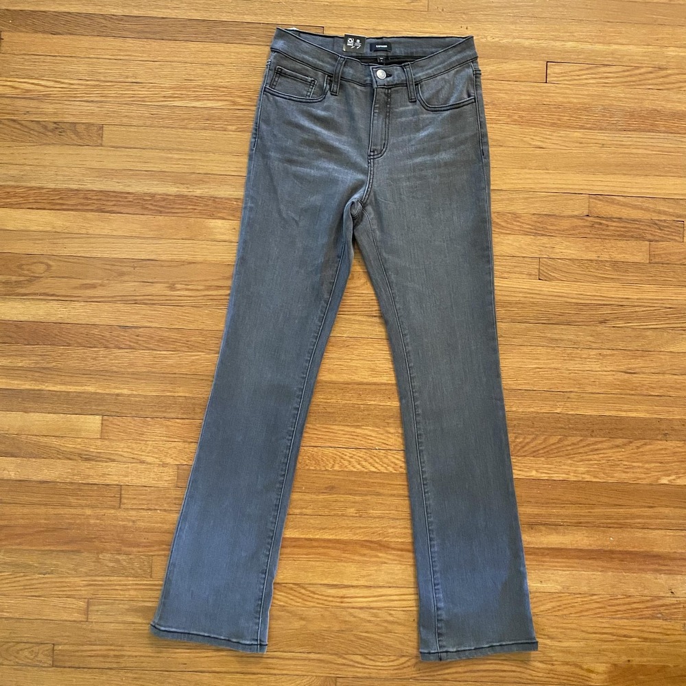 Express Bootcut Jeans Womens 6 Black Wash Gray Stretch Denim Zip Fly EX005808